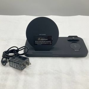 3-in-1 Fast Qi Wireless Charger Dock Stand, for Qi-enabled mobile phone & watch